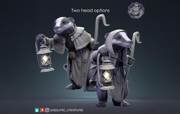 Ferry Badger Miniature | Tabletop RPG Miniature | Pepunki Creatures | Roleplaying 3D Printed Fantasy Mini - 3DPrintDen
