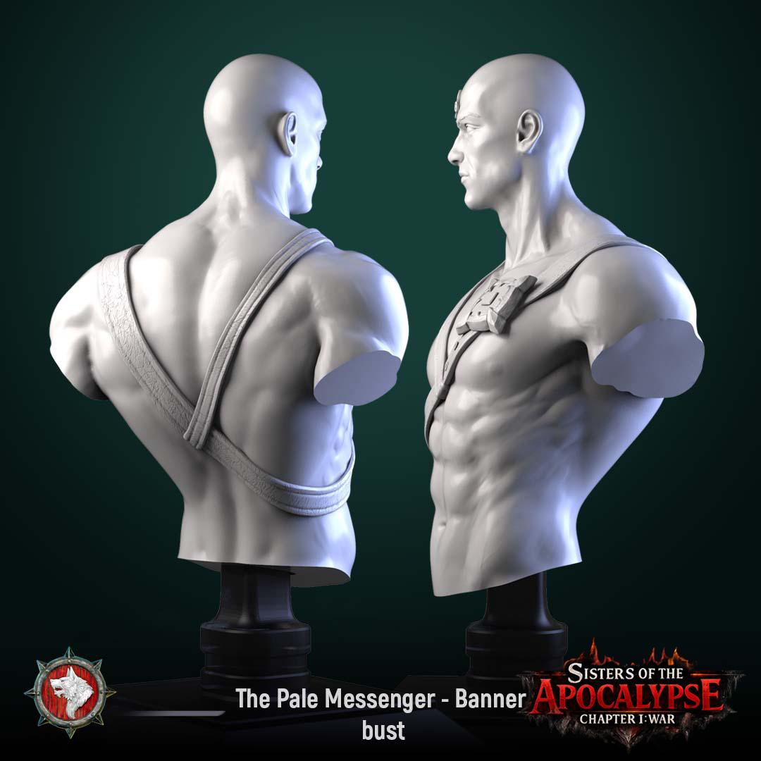 The Pale Messenger Bust | Tabletop RPG Miniature | White Werewolf Tavern | Roleplaying 3D Printed Fantasy Mini - 3DPrintDen