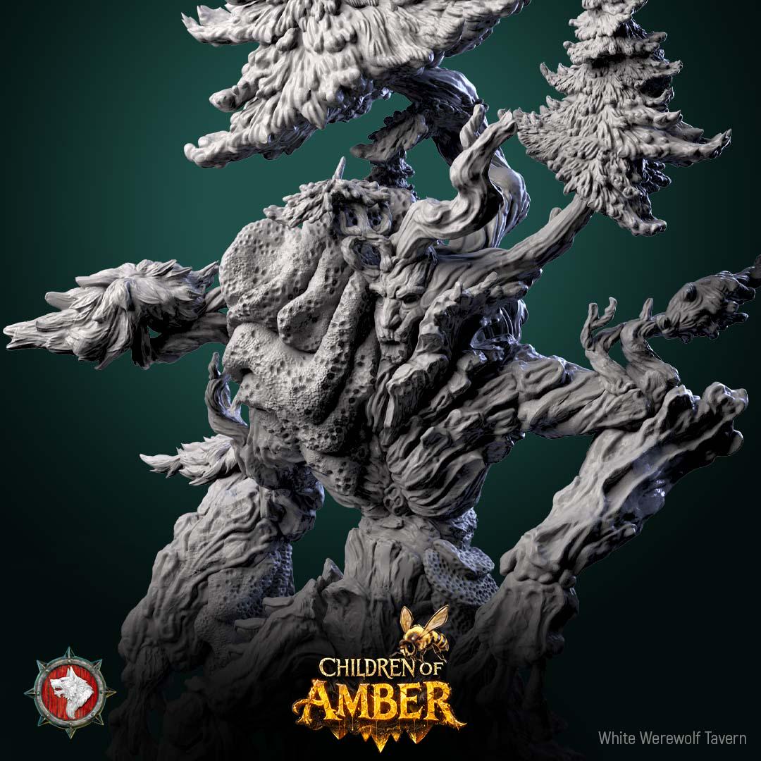 The Rooted Warden Miniature | Tabletop RPG Miniature | White Werewolf Tavern | Roleplaying 3D Printed Fantasy Mini - 3DPrintDen
