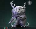 Great Grey Owl Druid Miniature | Tabletop RPG Miniature | Pepunki Creatures | Roleplaying 3D Printed Fantasy Mini - 3DPrintDen