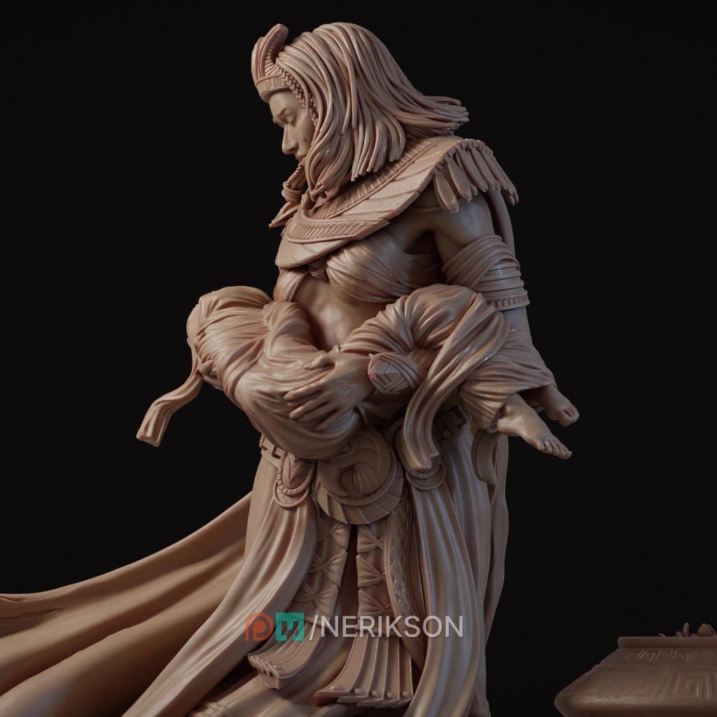The Lost Guardian Miniature, Ankhira | Tabletop RPG Miniature | Nerikson | Roleplaying 3D Printed Fantasy Mini - 3DPrintDen