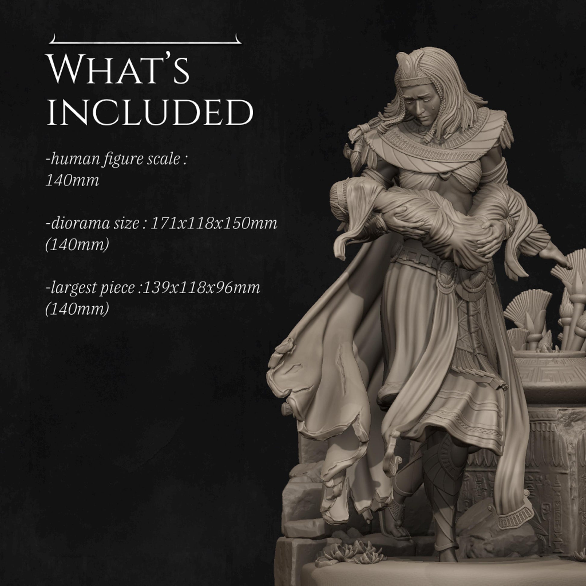 The Lost Guardian Miniature, Ankhira | Tabletop RPG Miniature | Nerikson | Roleplaying 3D Printed Fantasy Mini - 3DPrintDen