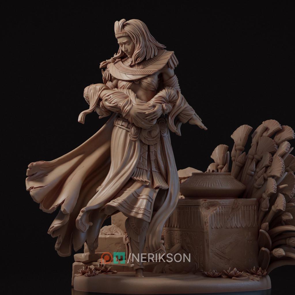 The Lost Guardian Miniature, Ankhira | Tabletop RPG Miniature | Nerikson | Roleplaying 3D Printed Fantasy Mini - 3DPrintDen