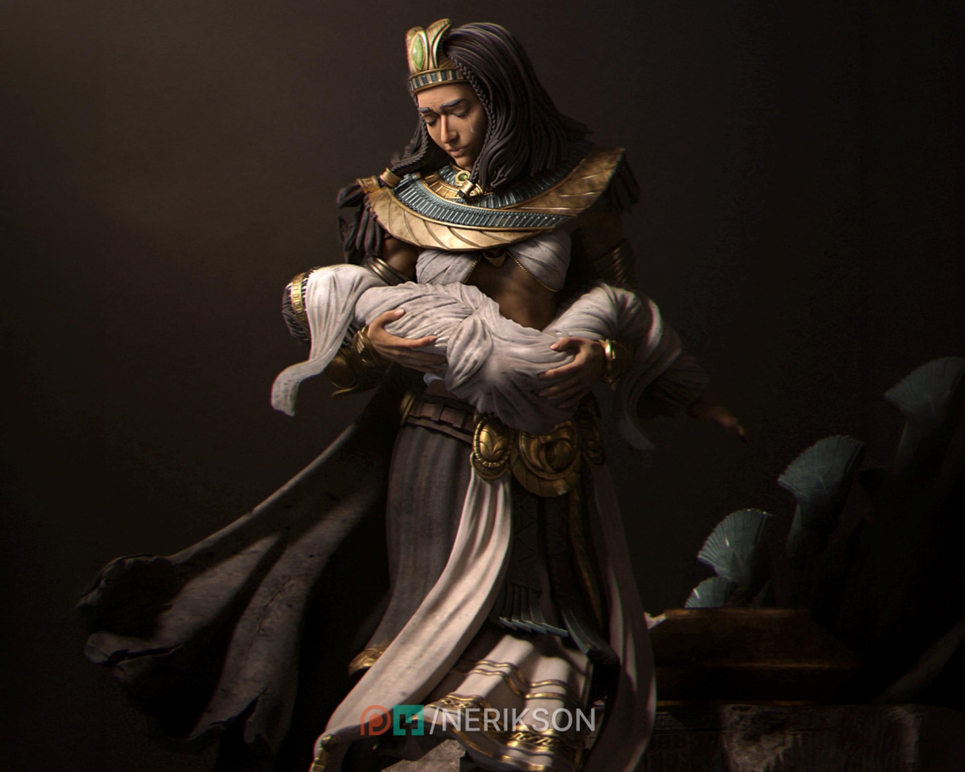The Lost Guardian Miniature, Ankhira | Tabletop RPG Miniature | Nerikson | Roleplaying 3D Printed Fantasy Mini - 3DPrintDen