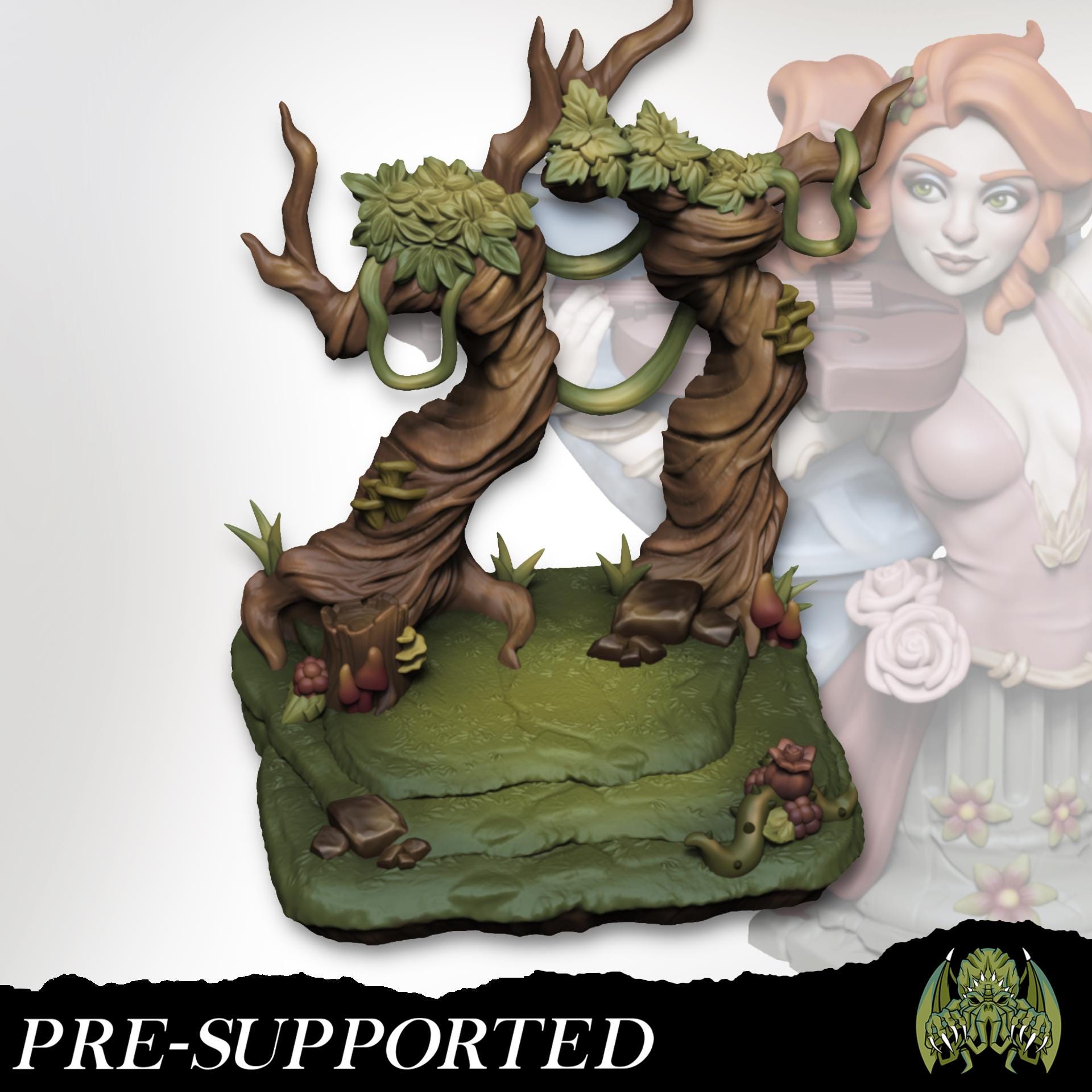 Female Fairy Bard Miniature, Lizzy | Tabletop RPG Miniature | Miniatures of Madness | Roleplaying 3D Printed Fantasy Mini - 3DPrintDen