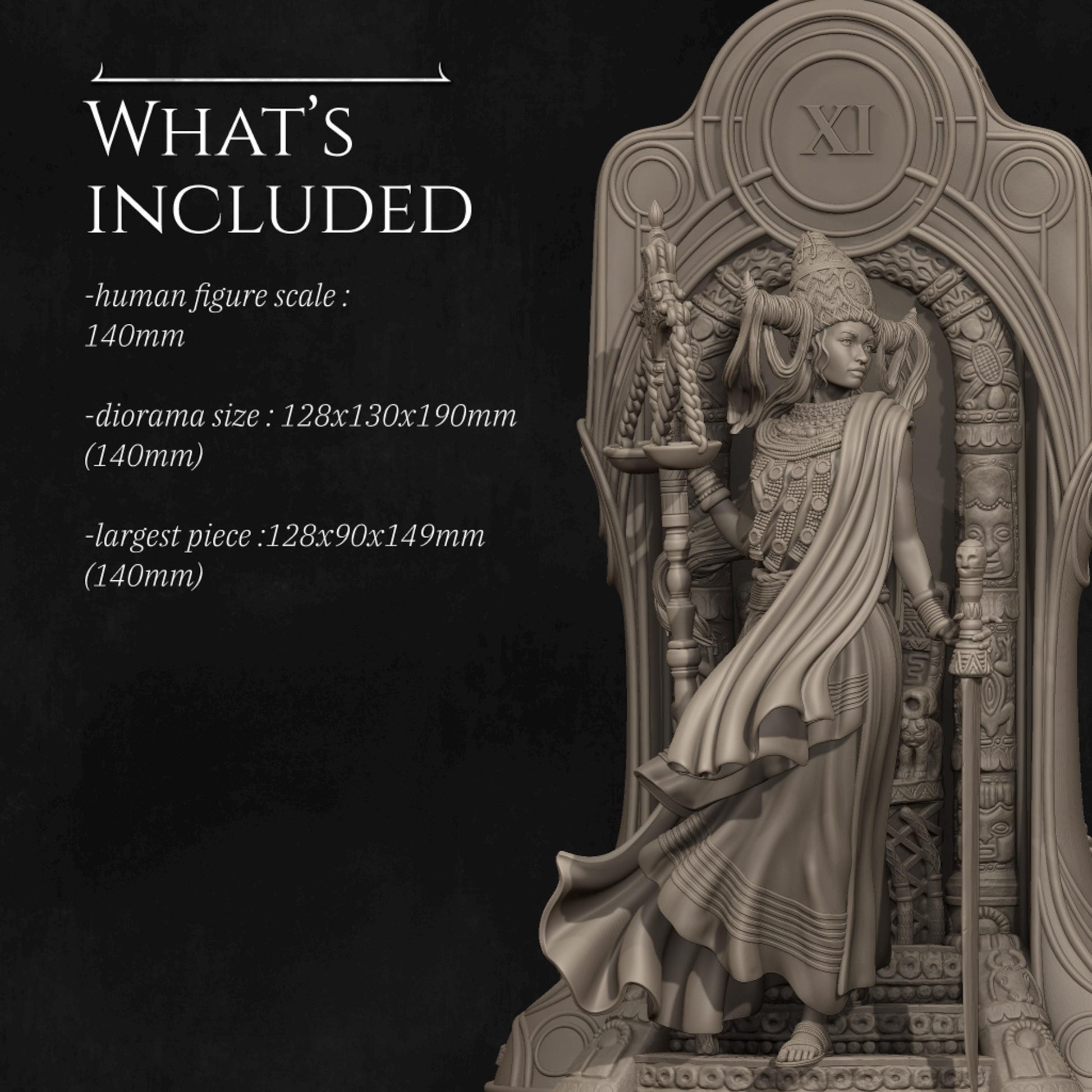 Tarot Arcana: Justice Diorama Miniature | Tabletop RPG Miniature | Nerikson | Roleplaying 3D Printed Fantasy Mini - 3DPrintDen