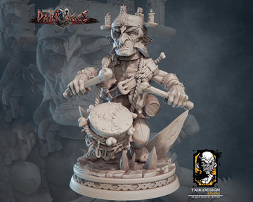 Goblin War Drums Miniature | Tabletop RPG Miniature | Javier Txiki Tejedor | Roleplaying 3D Printed Fantasy Mini - 3DPrintDen