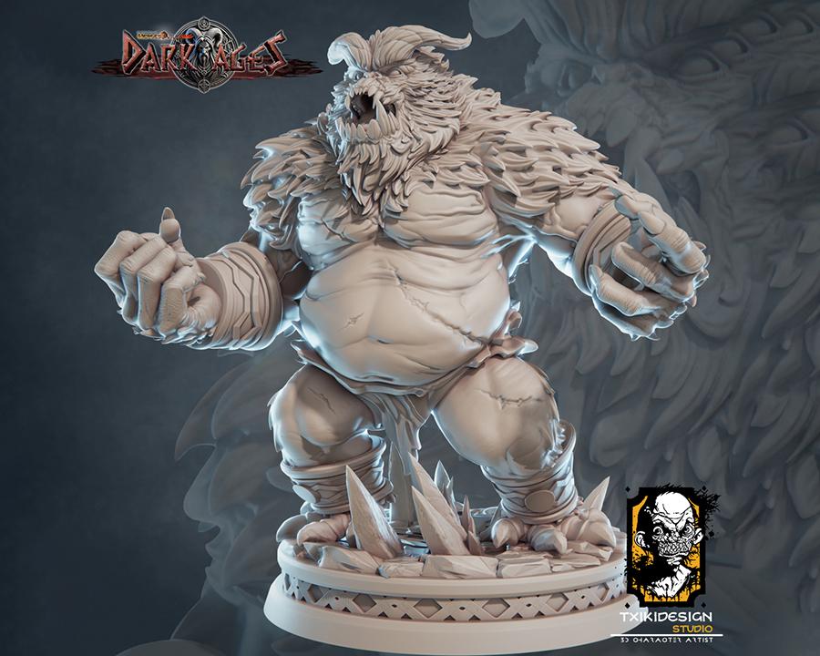 Yeti Miniature | Tabletop RPG Miniature | Javier Txiki Tejedor | Roleplaying 3D Printed Fantasy Mini - 3DPrintDen