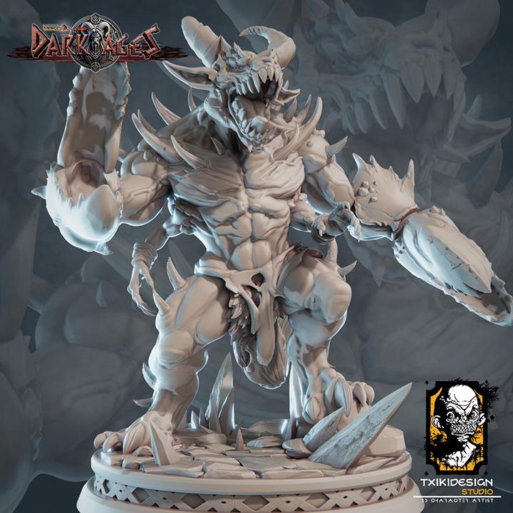 Claw Demon Miniature | Tabletop RPG Miniature | Javier Txiki Tejedor | Roleplaying 3D Printed Fantasy Mini - 3DPrintDen