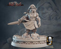 Female Gnome Warrior Miniature | Tabletop RPG Miniature | Javier Txiki Tejedor | Roleplaying 3D Printed Fantasy Mini - 3DPrintDen