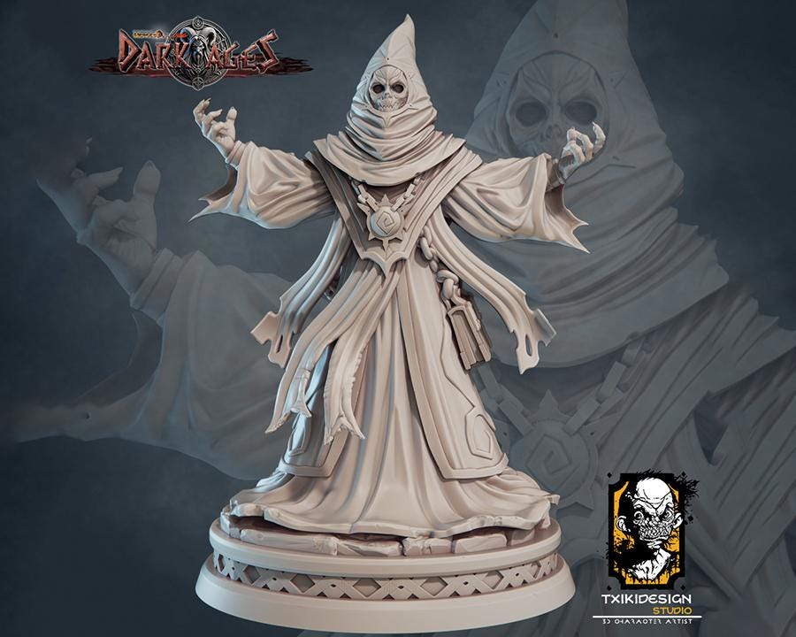 Cultist Miniature | Tabletop RPG Miniature | Javier Txiki Tejedor | Roleplaying 3D Printed Fantasy Mini - 3DPrintDen