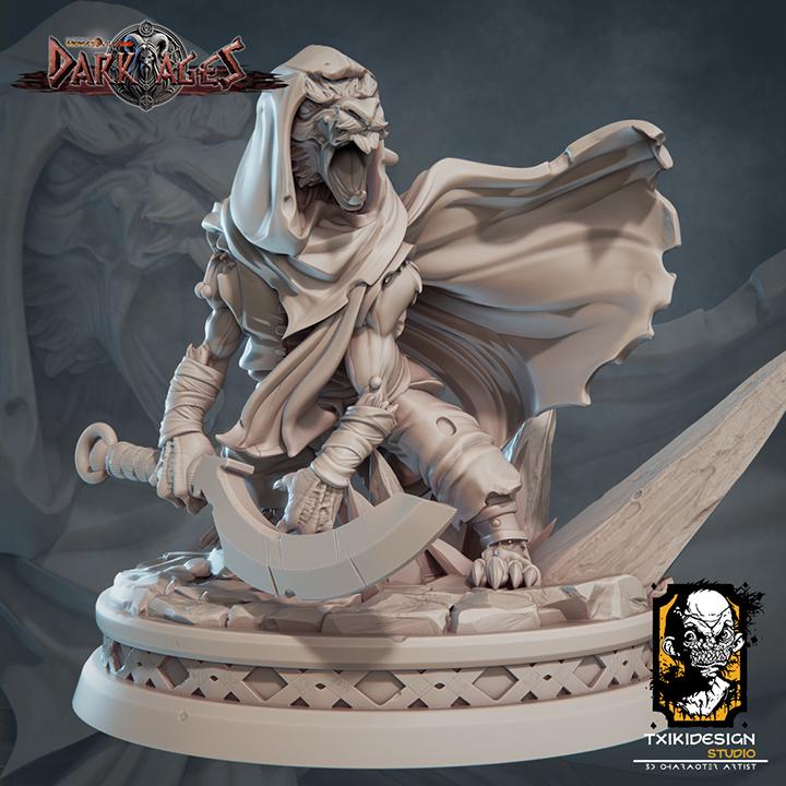Rat Warrior Miniature | Tabletop RPG Miniature | Javier Txiki Tejedor | Roleplaying 3D Printed Fantasy Mini - 3DPrintDen