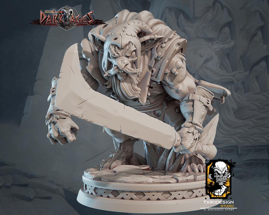 Rat Barbarian Miniature | Tabletop RPG Miniature | Javier Txiki Tejedor | Roleplaying 3D Printed Fantasy Mini - 3DPrintDen
