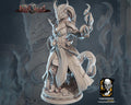 Female Dragonborn Wizard Miniature | Tabletop RPG Miniature | Javier Txiki Tejedor | Roleplaying 3D Printed Fantasy Mini - 3DPrintDen
