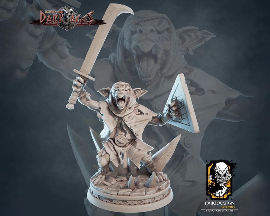 Rat Fighter Miniature | Tabletop RPG Miniature | Javier Txiki Tejedor | Roleplaying 3D Printed Fantasy Mini - 3DPrintDen