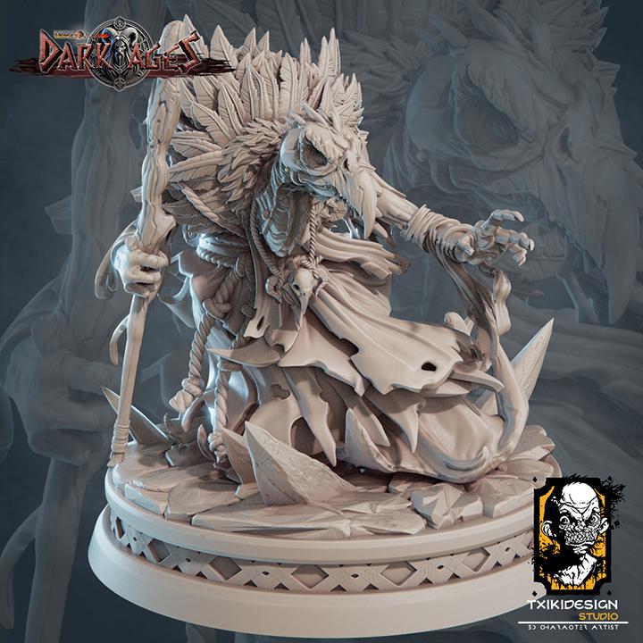 Vulture Miniature | Tabletop RPG Miniature | Javier Txiki Tejedor | Roleplaying 3D Printed Fantasy Mini - 3DPrintDen