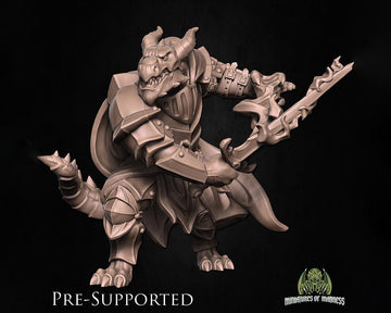 Dragonborn Warlock Miniature, Gargax | Tabletop RPG Miniature | Miniatures of Madness | Roleplaying 3D Printed Fantasy Mini - 3DPrintDen