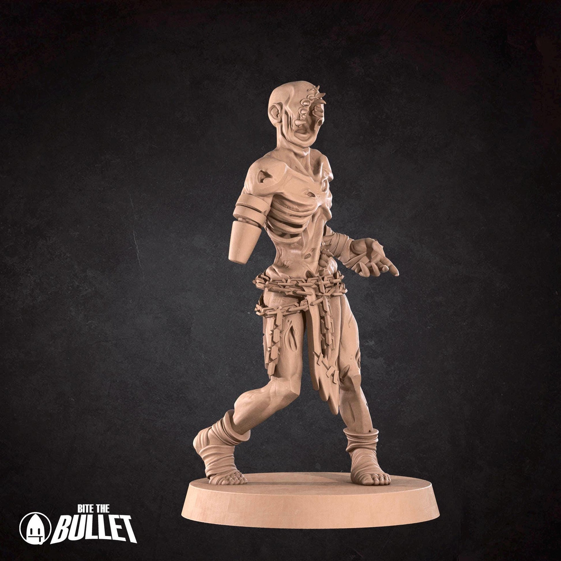 Zombie Miniature | Tabletop RPG Miniature | Bite the Bullet | Roleplaying 3D Printed Fantasy Mini - 3DPrintDen