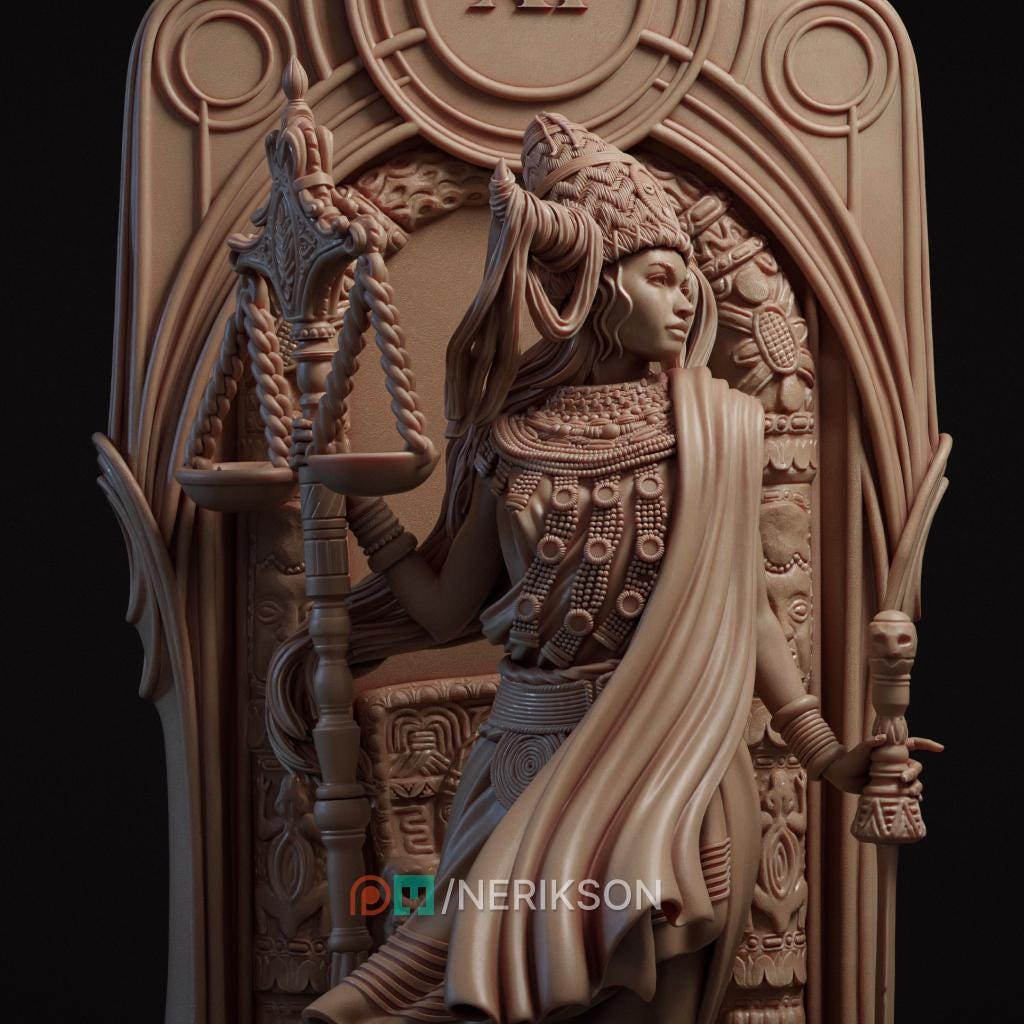 Tarot Arcana: Justice Diorama Miniature | Tabletop RPG Miniature | Nerikson | Roleplaying 3D Printed Fantasy Mini - 3DPrintDen