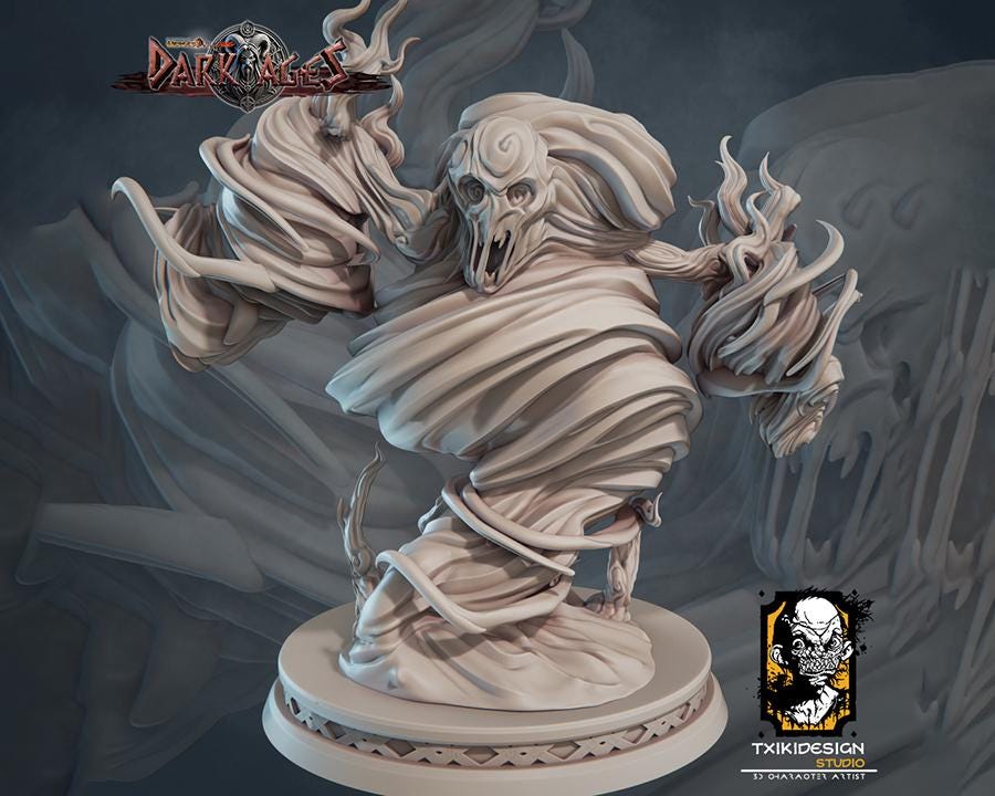 Air Elemental Miniature | Tabletop RPG Miniature | Javier Txiki Tejedor | Roleplaying 3D Printed Fantasy Mini - 3DPrintDen
