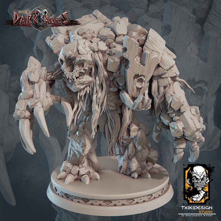 Earth Elemental Miniature | Tabletop RPG Miniature | Javier Txiki Tejedor | Roleplaying 3D Printed Fantasy Mini - 3DPrintDen