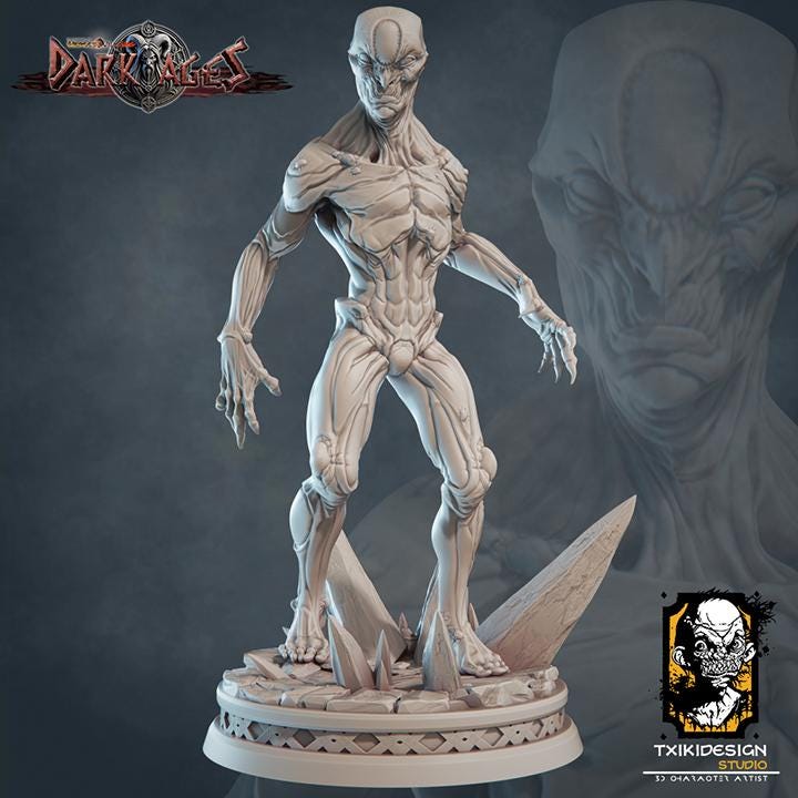 Doppleganger Miniature | Tabletop RPG Miniature | Javier Txiki Tejedor | Roleplaying 3D Printed Fantasy Mini - 3DPrintDen
