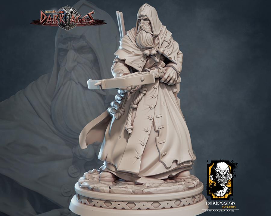 Hunter Miniature | Tabletop RPG Miniature | Javier Txiki Tejedor | Roleplaying 3D Printed Fantasy Mini - 3DPrintDen