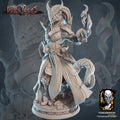 Female Dragonborn Wizard Miniature | Tabletop RPG Miniature | Javier Txiki Tejedor | Roleplaying 3D Printed Fantasy Mini - 3DPrintDen