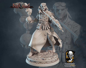 Elf Artificer Miniature | Tabletop RPG Miniature | Javier Txiki Tejedor | Roleplaying 3D Printed Fantasy Mini - 3DPrintDen