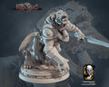 Hyena Warrior Miniature | Tabletop RPG Miniature | Javier Txiki Tejedor | Roleplaying 3D Printed Fantasy Mini - 3DPrintDen