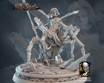 Female Drider Warrior Miniature | Tabletop RPG Miniature | Javier Txiki Tejedor | Roleplaying 3D Printed Fantasy Mini - 3DPrintDen