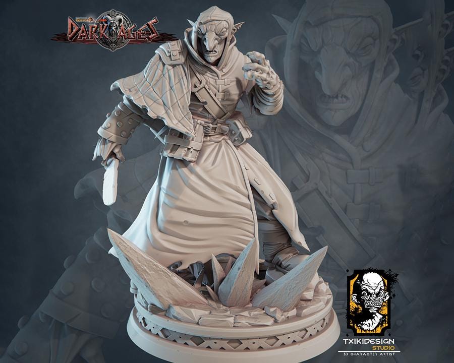 Hobgoblin Fighter Miniature | Tabletop RPG Miniature | Javier Txiki Tejedor | Roleplaying 3D Printed Fantasy Mini - 3DPrintDen
