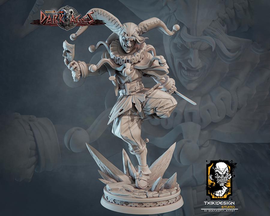 Killer Clown Miniature | Tabletop RPG Miniature | Javier Txiki Tejedor | Roleplaying 3D Printed Fantasy Mini - 3DPrintDen