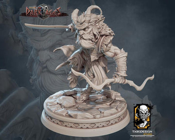 Tiefling Ranger Miniature | Tabletop RPG Miniature | Javier Txiki Tejedor | Roleplaying 3D Printed Fantasy Mini - 3DPrintDen