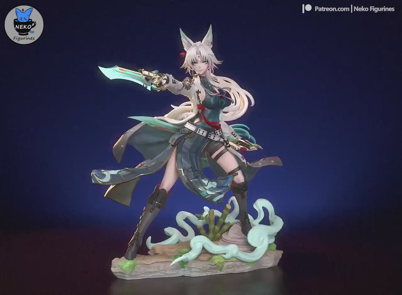 Fei Xiao Figurine | Video Game Figurine | Neko Figurines | 3D Printed Display Miniature Fanart