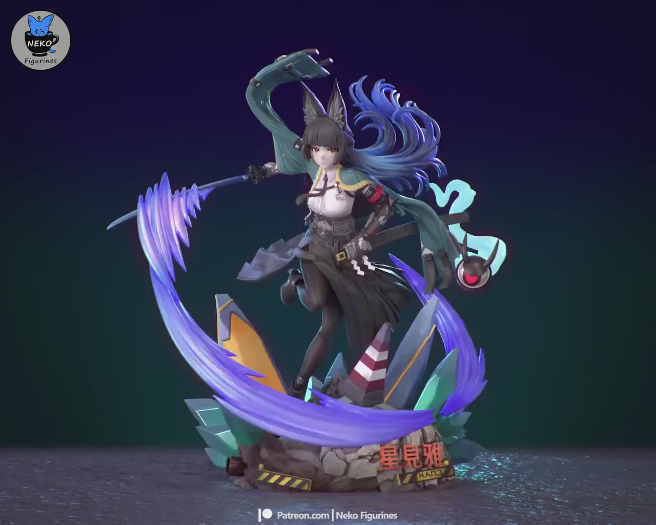 Hoshimi Miyabi Figurine | Video Game Figurine | Neko Figurines | 3D Printed Display Miniature Fanart